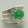 Striking Ladies 925 Sterling Silver Jade Cabochon Ring Jewelry