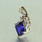 Stunning Vintage 925 Sterling Silver Blue Spinel and Diamond Pendant and Ring Jewelry Set