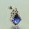 Stunning Vintage 925 Sterling Silver Blue Spinel and Diamond Pendant and Ring Jewelry Set