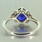 Stunning Vintage 925 Sterling Silver Blue Spinel and Diamond Pendant and Ring Jewelry Set