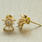 Classic Estate 14K Yellow Gold Round & Baguette Diamond 0.35CTW Earrings Jewelry