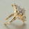 Classic Womens Vintage 14K Yellow Gold Diamond 2.00CTW Cluster Cocktail Ring 