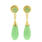 Fine Estate 14K Yellow Gold Jade Drop Push Back Earrings