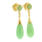 Fine Estate 14K Yellow Gold Jade Drop Push Back Earrings