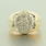 Fine Vintage Men's 14K Yellow Gold Diamond 0.75CTW Kentucky Cluster Ring 