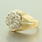 Fine Vintage Men's 14K Yellow Gold Diamond 0.75CTW Kentucky Cluster Ring 