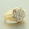 Fine Vintage Men's 14K Yellow Gold Diamond 0.75CTW Kentucky Cluster Ring 