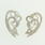 Modern  Womens 14K White Gold Diamond 1.15CTW Overlapping Heart Earrings