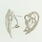 Modern  Womens 14K White Gold Diamond 1.15CTW Overlapping Heart Earrings