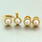 Vintage Estate Classic 14K Yellow Gold Cultured Pearl Diamond Halo Three Piece Set