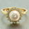 Vintage Estate Classic 14K Yellow Gold Cultured Pearl Diamond Halo Three Piece Set