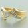 Vintage Estate 14K Yellow Gold Diamond Bypass Right Hand Ring Jewelry