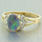 Vintage Ladies 10K Yellow Gold Opal Diamond 0.70CTW Cocktail Ring Jewelry 