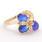 Fine Estate Vintage 10K Yellow Gold Blue Spinel 2.25CTW Right Hand Ring 