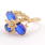 Fine Estate Vintage 10K Yellow Gold Blue Spinel 2.25CTW Right Hand Ring 