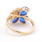 Fine Estate Vintage 10K Yellow Gold Blue Spinel 2.25CTW Right Hand Ring 