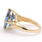 Vintage Ladies 14K Yellow Gold London Blue Topaz Oval Cut 8.35CTW Gem Cocktail Ring 