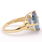 Vintage Ladies 14K Yellow Gold London Blue Topaz Oval Cut 8.35CTW Gem Cocktail Ring 