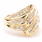 Fine Estate Vintage 14K Yellow Gold Diamond 1.00CTW Bypass Right Hand Cocktail Ring