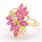 Vintage Retro 14K Yellow Gold Pink Spinel and Diamond 1.75CTW Cocktail Ring