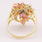 Vintage Retro 14K Yellow Gold Pink Spinel and Diamond 1.75CTW Cocktail Ring