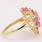 Vintage Retro 14K Yellow Gold Pink Spinel and Diamond 1.75CTW Cocktail Ring