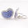 Modern Fashion 18K White Gold Blue Spinel 5.00CTW and Diamonds Heart Latch Back Earrings