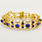 Vintage Retro Estate 22K Yellow Gold Blue Cabochon Ornate 7" Bracelet