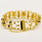 Vintage Retro Estate 22K Yellow Gold Blue Cabochon Ornate 7" Bracelet
