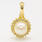 Vintage Estate Classic 14K Yellow Gold White Pearl Diamond Halo Pendant