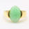 Fine Vintage Estate Retro 14K Yellow Gold Jade Cabochon 4.80CTW Cocktail Right Hand Ring