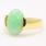 Fine Vintage Estate Retro 14K Yellow Gold Jade Cabochon 4.80CTW Cocktail Right Hand Ring