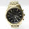 Michael Kors Lexington Chronograph Black Dial Gold-tone Mens Watch MK8286