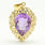 Vintage Estate 10K Yellow Gold Amethyst Pear Cut Pendant 