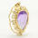 Vintage Estate 10K Yellow Gold Amethyst Pear Cut Pendant 