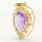 Vintage Estate 10K Yellow Gold Amethyst Pear Cut Pendant 