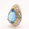 Vintage Estate 10K Yellow Gold Blue Topaz Pear Cut Gem Purple Iolite Pendant 