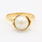 Classic Vintage Ladies 14K Yellow Gold Pearl Nature Motif Right Hand Ring 