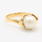 Classic Vintage Ladies 14K Yellow Gold Pearl Nature Motif Right Hand Ring 