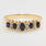 Fine Estate 14K Yellow Gold Diamond and Blue Sapphire Right Hand Ring 