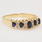 Fine Estate 14K Yellow Gold Diamond and Blue Sapphire Right Hand Ring 