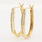 NEW Classic Modern 10K Yellow Gold Natural Diamond Hoop Earrings 