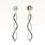 NEW Modern 10K White Gold Black and White Diamond Drop Earrings