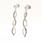 NEW Modern 10K White Gold Black and White Diamond Drop Earrings