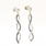 NEW Modern 10K White Gold Black and White Diamond Drop Earrings