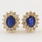 Classic Retro Estate 14K Yellow Gold Diamond Sapphire BirthStone Screw Back Stud Earrings