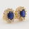 Classic Retro Estate 14K Yellow Gold Diamond Sapphire BirthStone Screw Back Stud Earrings