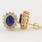 Classic Retro Estate 14K Yellow Gold Diamond Sapphire BirthStone Screw Back Stud Earrings