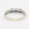 Modern Estate 10K White Gold Three Stone Blue Diamond Ring Band 