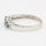 Modern Estate 10K White Gold Three Stone Blue Diamond Ring Band 